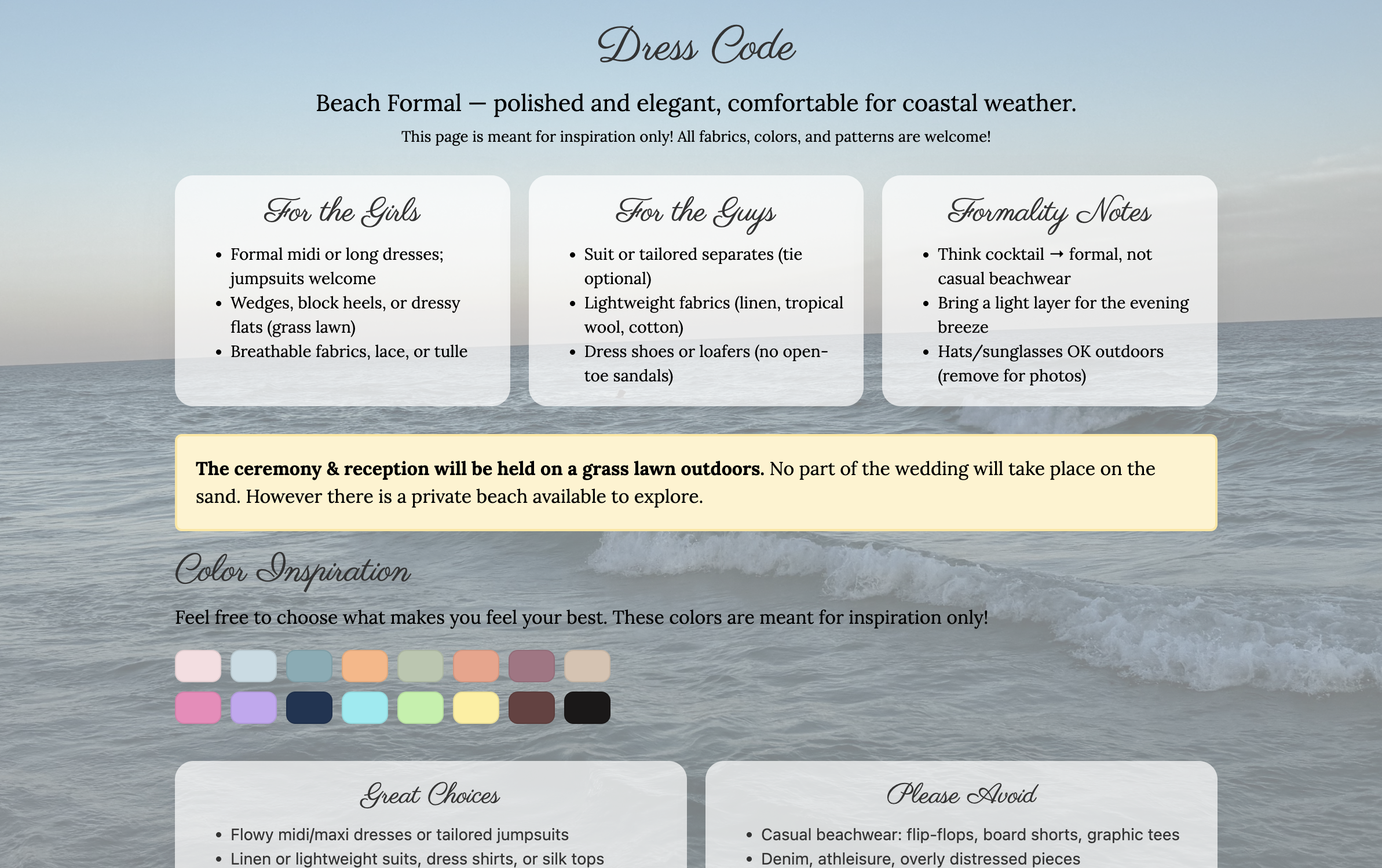 Dress Code Page