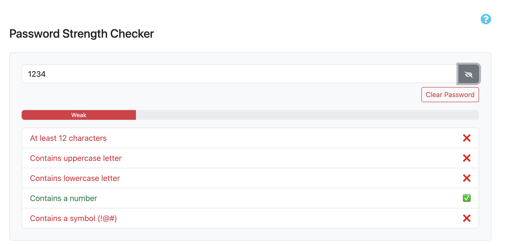 Password Creator Weak
