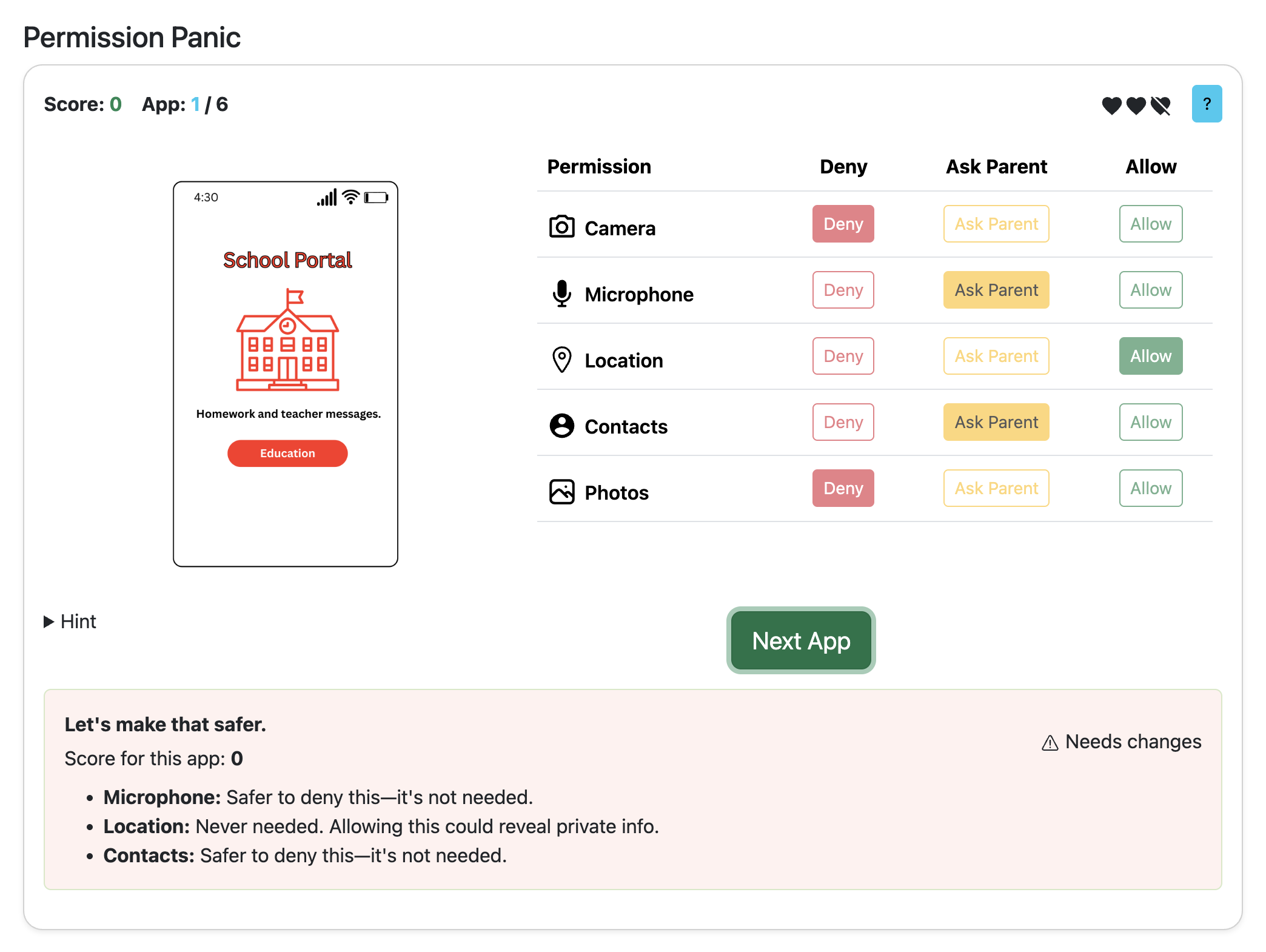 Permission Game